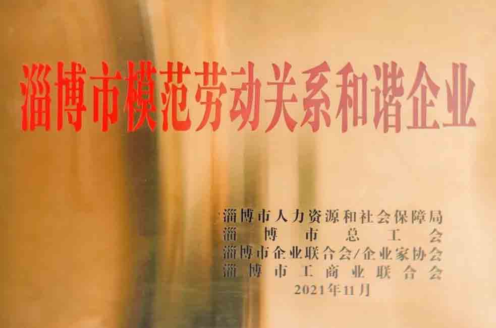 公司榮獲“淄博市勞動(dòng)關(guān)系和諧企業(yè)”稱號(hào)